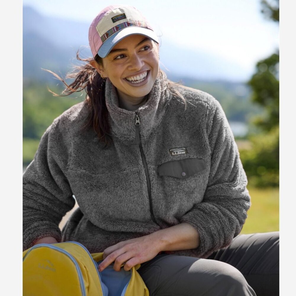 L.L.Bean Hi-Pile Fleece Jacket Gray Grey Large - Picture 2 of 14